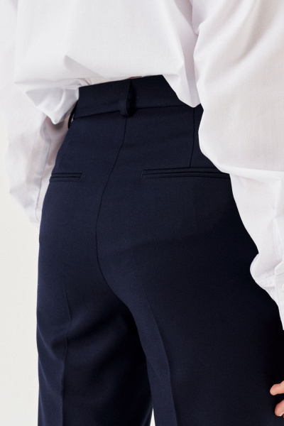 Прямые деловые брюки из поливискозной ткани Panda Kids 264761A-158 Синий - фото 4