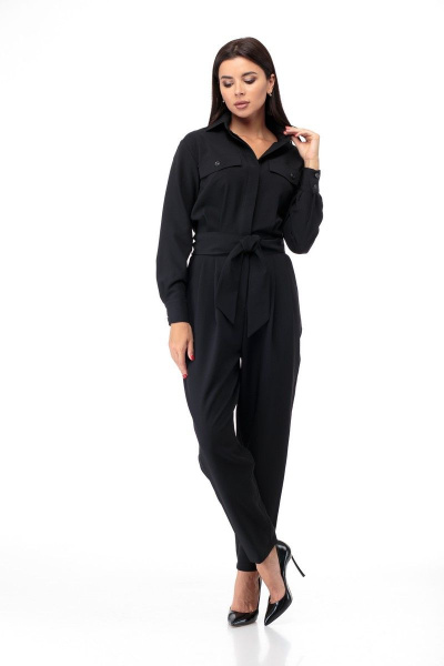 Комбинезон из костюмной ткани, черный, на каждый день Anelli 887 черный - фото 6