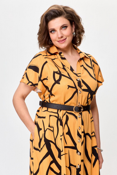 Летнее платье из штапеля с принтом и ремнем Bonna Image 909 - фото 10