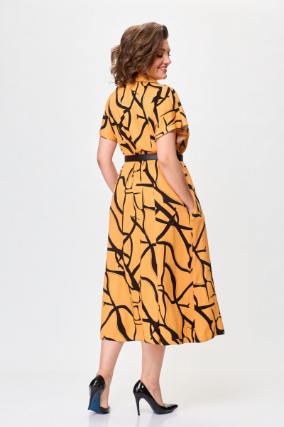 Летнее платье из штапеля с принтом и ремнем Bonna Image 909 - фото 7