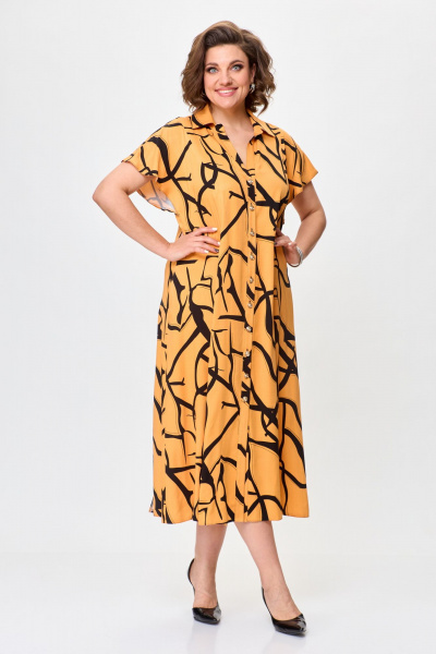 Летнее платье из штапеля с принтом и ремнем Bonna Image 909 - фото 5