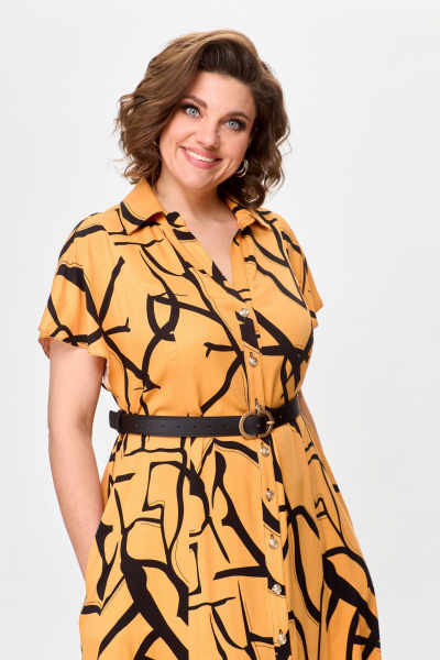 Летнее платье из штапеля с принтом и ремнем Bonna Image 909 - фото 3