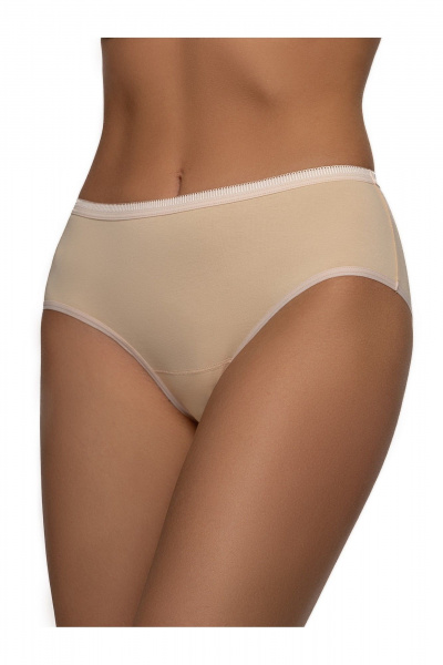Высокие трусы-слипы с хлопковой подкладкой BRAVO 119L бежевый - фото 1