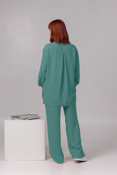 Летний комплект из брюк и рубашки для женщин Соджи 617 мятный - фото 2