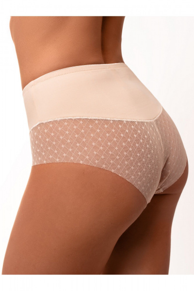 Трусы женские из сетки и текстиля с высокой линией талии BRAVO PH218C3D серебристый_пион - фото 2