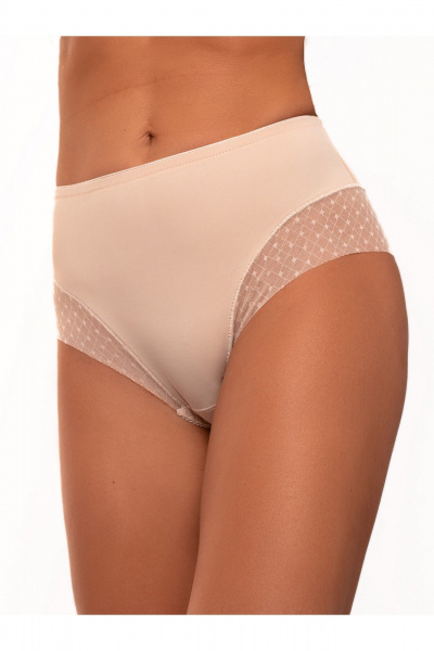Трусы женские из сетки и текстиля с высокой линией талии BRAVO PH218C3D серебристый_пион - фото 1