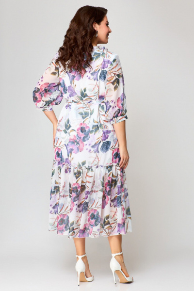 Платье полуприлегающего силуэта из шифона с воланами и вырезом Svetlana-Style 1942 - фото 2