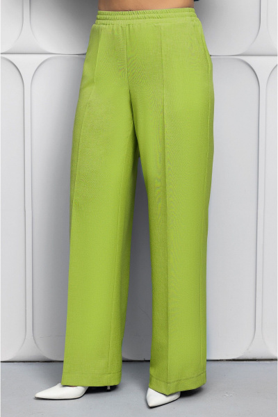 Блуза и брюки из текстиля с авторским кроем для стильных образов Gold Style 2623 салатовый - фото 6