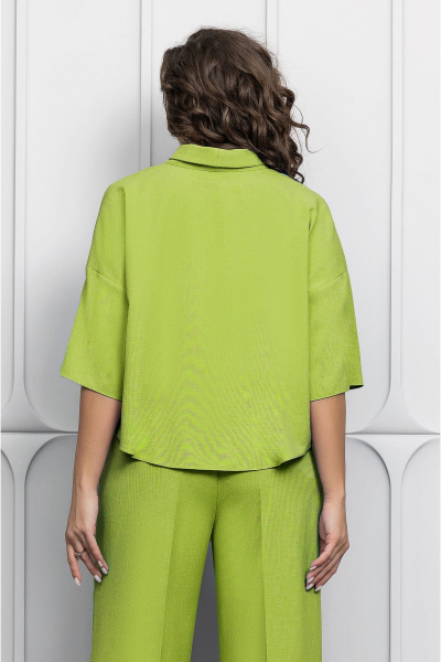 Блуза и брюки из текстиля с авторским кроем для стильных образов Gold Style 2623 салатовый - фото 4