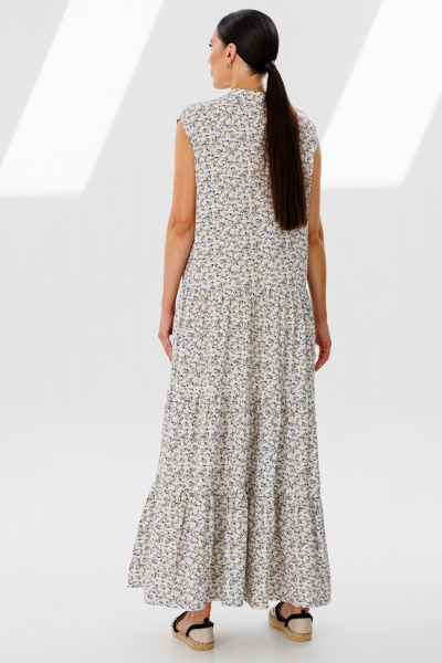 Платье из вискозы с горизонтальными воланами и кокетками Ларс Стиль 941 - фото 4