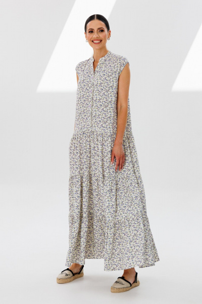 Платье из вискозы с горизонтальными воланами и кокетками Ларс Стиль 941 - фото 3