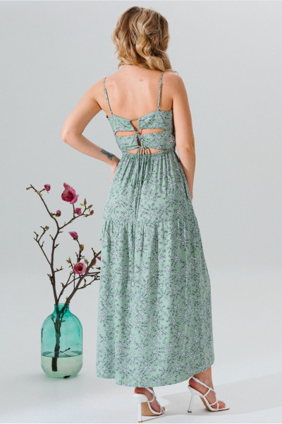 Сарафан Faufilure C1640 зеленый - фото 4