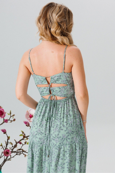 Сарафан Faufilure C1640 зеленый - фото 3