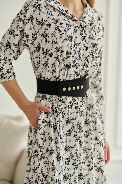 Белое свободное платье из легкой ткани с карманами Мастер Мод 672б белый - фото 3