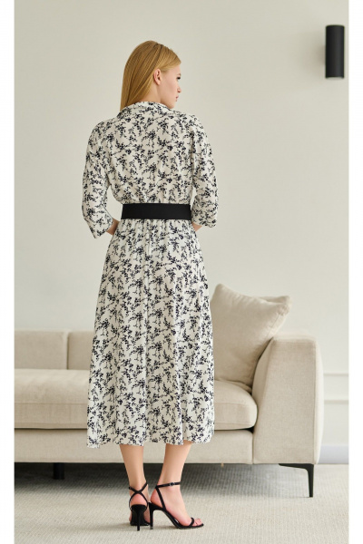 Белое свободное платье из легкой ткани с карманами Мастер Мод 672б белый - фото 2