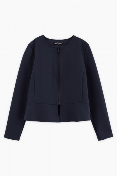 Жакет из трикотажа синий стиль деловой и повседневной одежды Bell Bimbo 240234 т.синий - фото 1