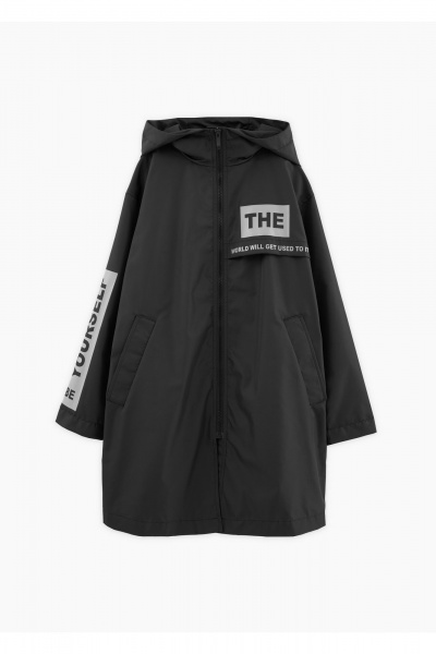 Куртка черная плащёвая на каждый день круглая годичная Bell Bimbo 241171 черный - фото 1