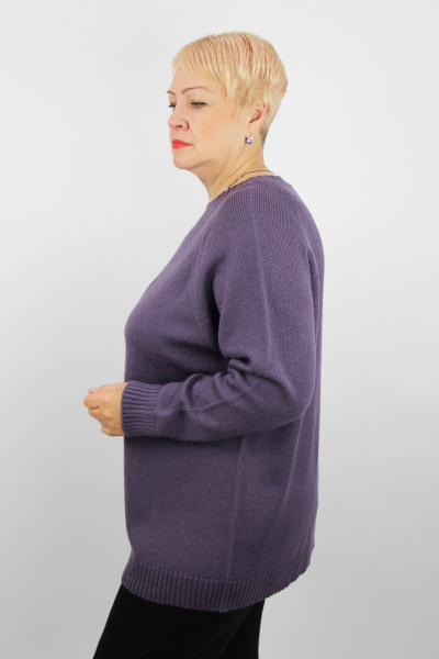 Демисезонный шерстяной джемпер с длинным рукавом Полесье С1716-23 4С8789-Д43 158,164 баклажан - фото 2