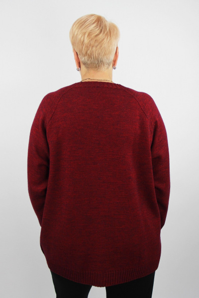 Демисезонный шерстяной джемпер из вязаного трикотажа Полесье С1716-23 4С8789-Д43 158,164 красный_бархат - фото 3