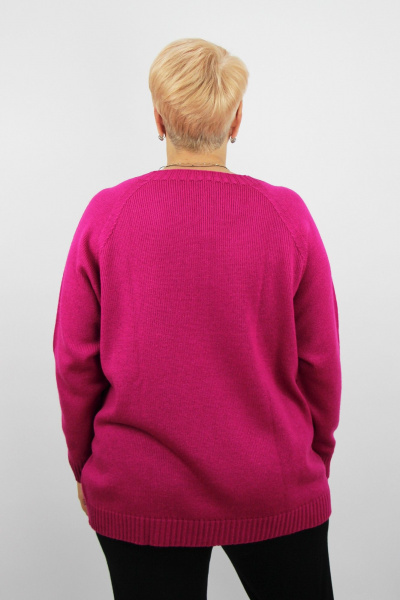 Демисезонный шерстяной джемпер из вязаного трикотажа Полесье С1716-23 4С8789-Д43 158,164 лиловая_роза - фото 3