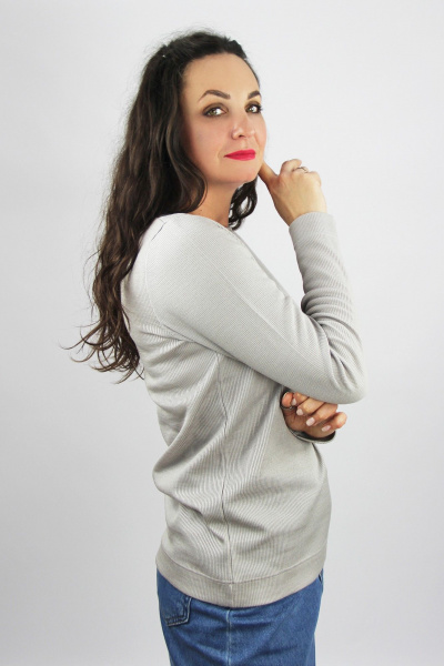 Джемпер на каждый день из трикотажа хлопка с серым цветом Полесье С1954-24 4С0711-Д43 158,164 серый_гранит - фото 2