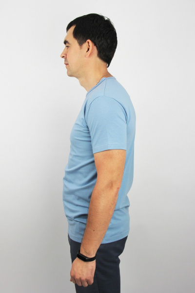 Летняя майка из хлопкового трикотажа с коротким рукавом Полесье С5633-20 0С2057-Д43 170,176 деним - фото 2