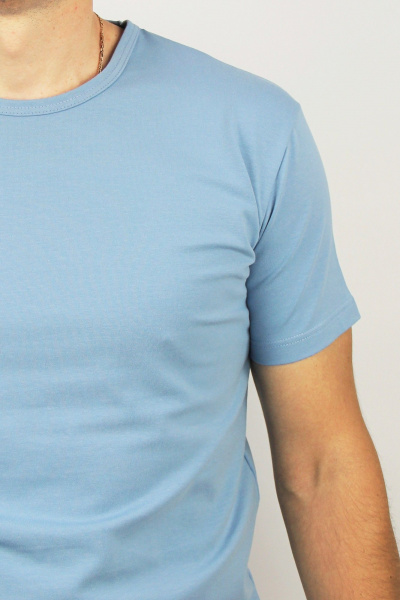 Летняя майка из хлопкового трикотажа с коротким рукавом Полесье С5633-20 0С2057-Д43 182,188 деним - фото 3