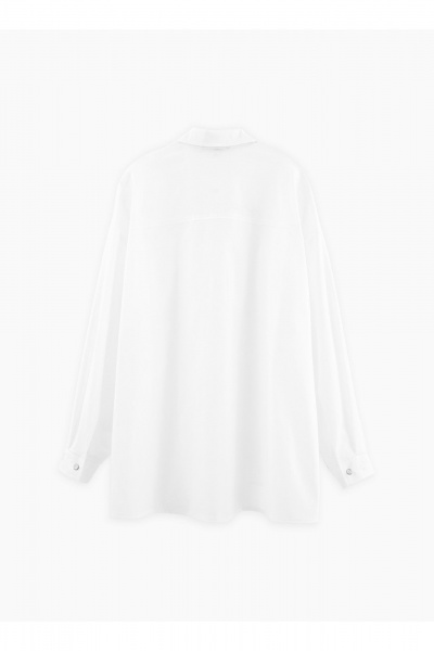 Блуза белая свободная из текстиля на каждый день Bell Bimbo 241265 белый - фото 2