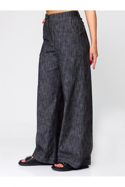 Демисезонные брюки-клеш из текстиля с высокой посадкой Zlata 4437 серый - фото 7