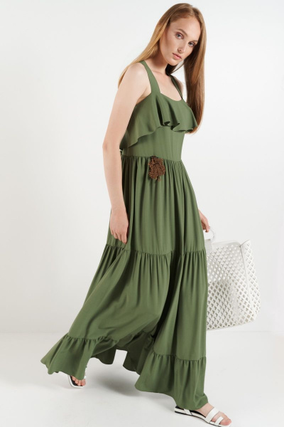 Платье демисезонное из вискозы в свете зелёного BURVIN 7397-81 - фото 1