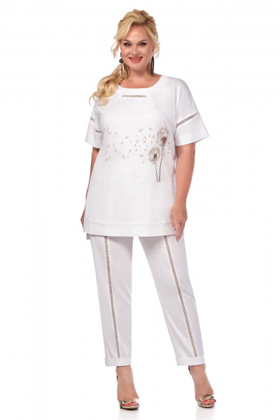 Брюки, туника LaKona 11378 молочный_с_одуванчиками - фото 1