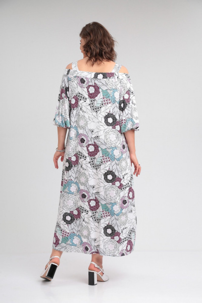 Платье А-силуэта из вискозы с сборками и длинной длиной Avenue 0128 дизайн - фото 5