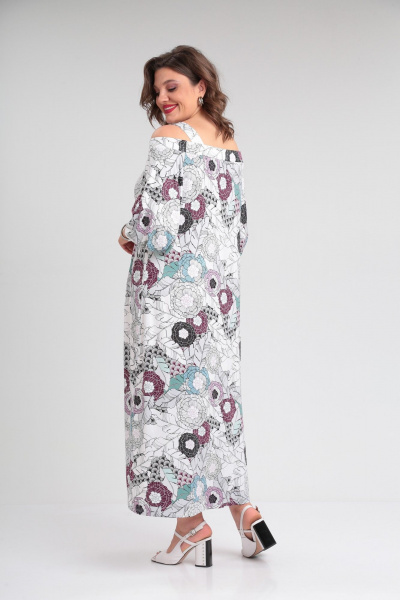 Платье А-силуэта из вискозы с сборками и длинной длиной Avenue 0128 дизайн - фото 4