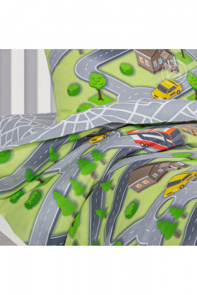 Набор белья постельное из хлопка с внутренним карманом АРТПОСТЕЛЬ 112 автодром - фото 3