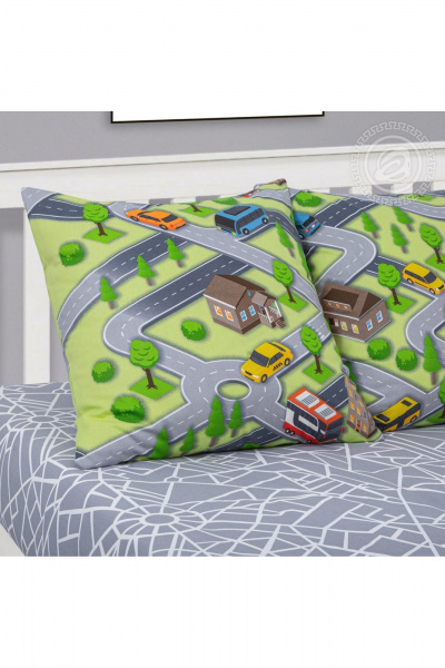 Набор белья постельное из хлопка с внутренним карманом АРТПОСТЕЛЬ 112 автодром - фото 2