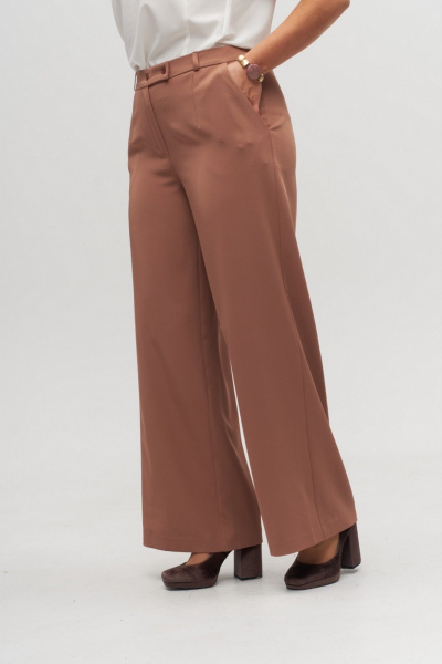 Классические брюки с высокой посадкой из вискозы Anelli 1328 капучино - фото 1