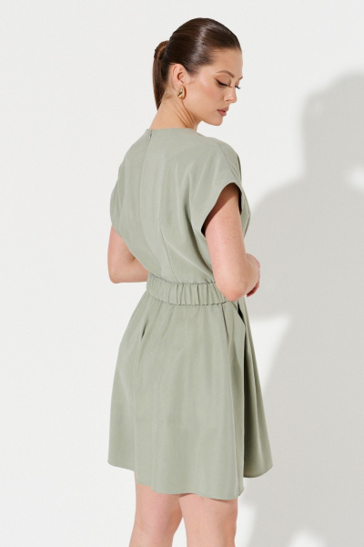 Зеленый летний комбинезон на каждый день из текстиля Ketty К-17220 серо-зеленый - фото 6