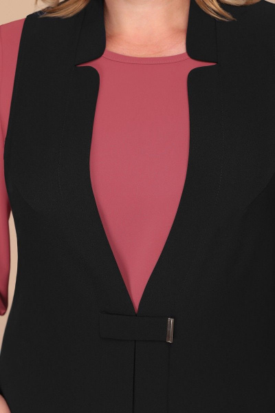 Демисезонный сарафан из текстиля с глубоким вырезом и складками Линия Л Б-1771 черный - фото 2