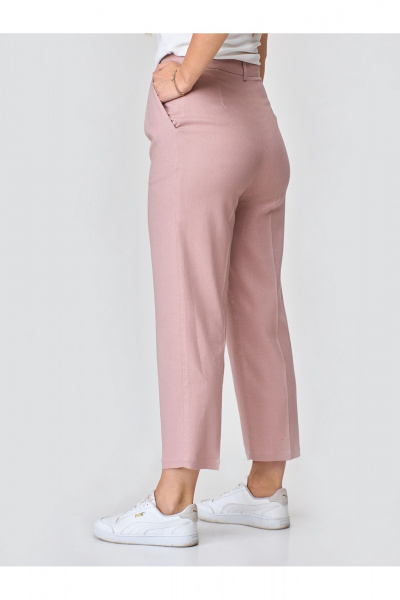 Розовые укороченные брюки со стрелками из вискозы Zlata 4399 розовый - фото 5