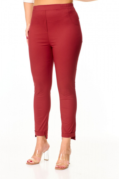 Коричневые скинни с асимметричным низом и поясом Abbi 2019 коричневый - фото 3