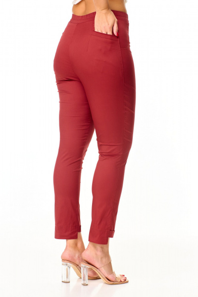 Коричневые скинни с асимметричным низом и поясом Abbi 2019 коричневый - фото 4