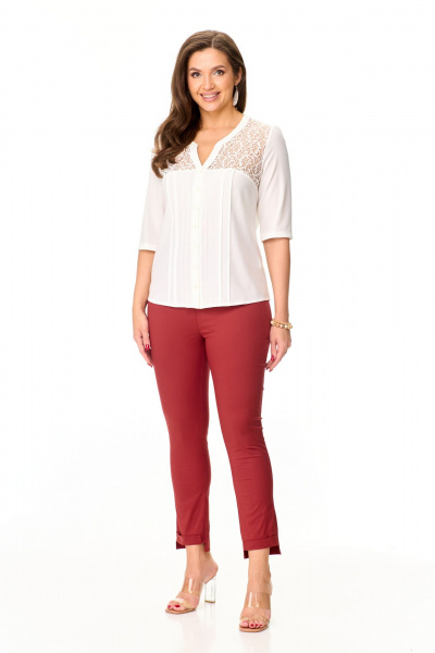 Коричневые скинни с асимметричным низом и поясом Abbi 2019 коричневый - фото 7