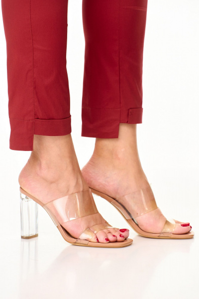 Коричневые скинни с асимметричным низом и поясом Abbi 2019 коричневый - фото 5