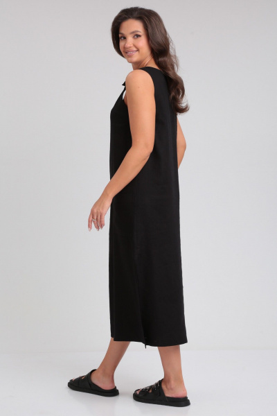 Черный летний сарафан с накладными карманами Your size 2232 черный - фото 4