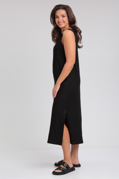 Черный летний сарафан с накладными карманами Your size 2232 черный - фото 3