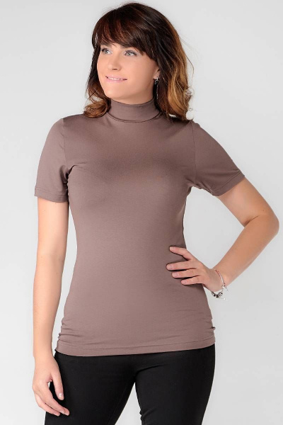 Водолазка классическая прилегающего силуэта из вискозы La rouge 3273 какао - фото 1