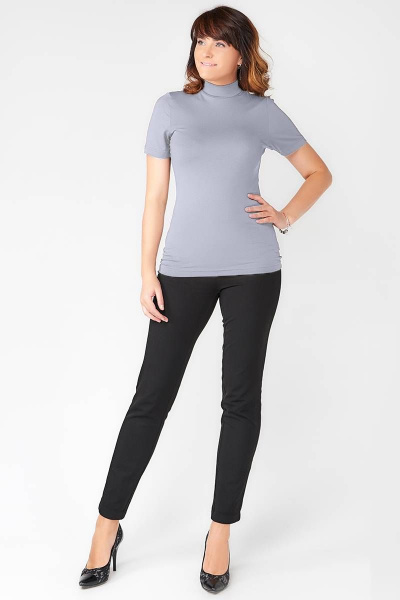 Летняя серая водолазка классического силуэта из вискозы La rouge 3273 светло-серый - фото 2