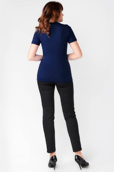 Летняя синяя водолазка классического силуэта из вискозы La rouge 3273 темно-синий - фото 3