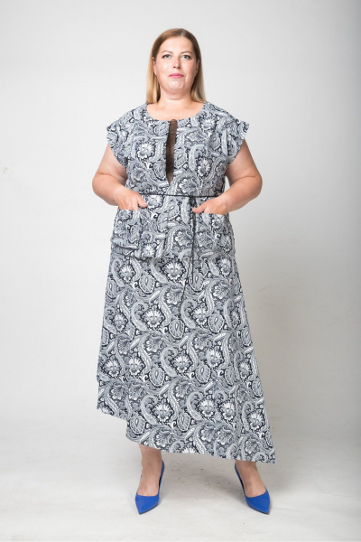 Летняя юбка с асимметричным низом и блуза из вискозы Shymoda М 421-24 - фото 2