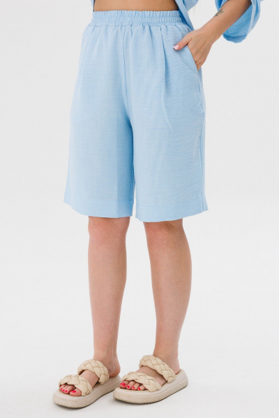 Блуза и шорты свободного кроя из вискозы и текстиля Ambera Style 2076 голубой - фото 9